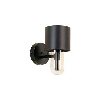 Clay Canyon Wall Sconce Mounted On A Plain Wall - Black