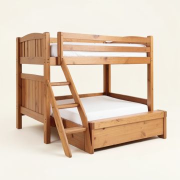 Abel Staircase Twin Over Full Bunk Bed With Trundle (synthetic illustration; no displayed measurements)