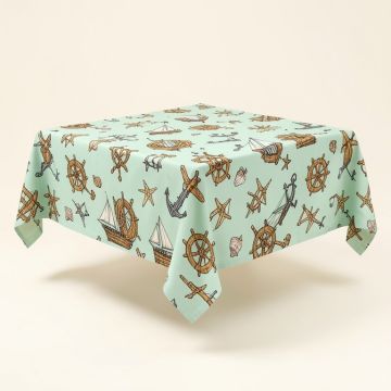Ships Wheel Tablecloth (synthetic illustration; no displayed measurements)