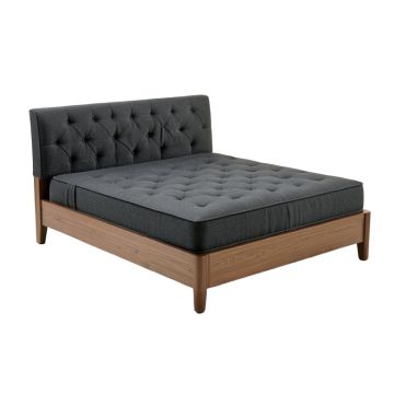 Tufted Upholstered Low Profile Platform Bed