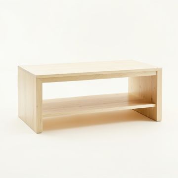 Oak Arc Coffee Table - Ivory (synthetic illustration; no displayed measurements)
