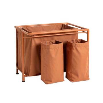 Cedar Bluff Laundry Sorting Station With Plain Removable Bags - Terracotta
