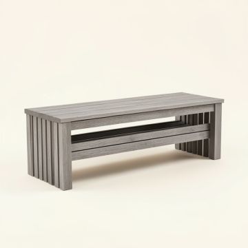 Dune Canyon Narrow Outdoor Storage Bench - Gray (synthetic illustration; no displayed measurements)