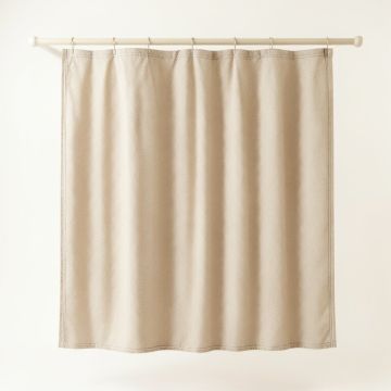 Glen Canyon Shower Curtain Hanging Flat From A Plain Rod - Beige (synthetic illustration; no displayed measurements)