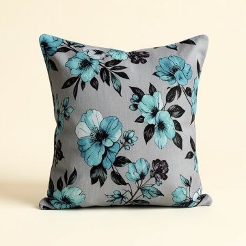Adaliz Fleurs Turquoise Throw Pillow (synthetic illustration; no displayed measurements)