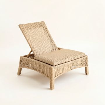 Slate Bluff Outdoor Lounge Chair - Beige (synthetic illustration; no displayed measurements)