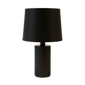Dune Crossing Table Lamp With A Plain Fabric Shade - Black