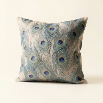 Fransen Peacock Feathers Throw Pillow (synthetic illustration; no displayed measurements)