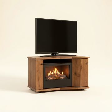 Tieton Corner Tv Stand For Tvs Up To 55 '' With Electric Fireplace Included (synthetic illustration; no displayed measurements)