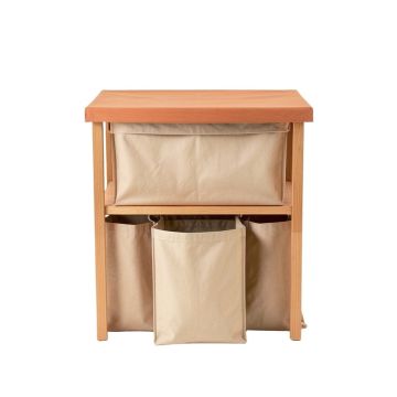 Laurel Crest Laundry Sorting Station With Plain Removable Bags - Terracotta