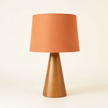 Fern Arc Table Lamp With A Plain Fabric Shade (synthetic illustration; no displayed measurements)