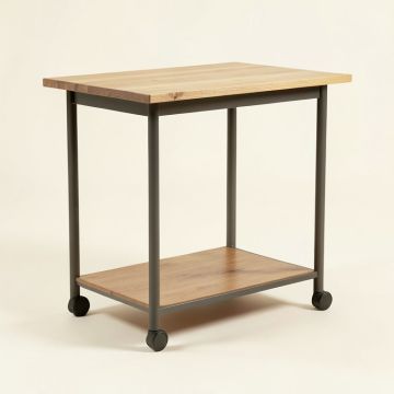 Fortville Kitchen Cart With Wood Top (synthetic illustration; no displayed measurements)