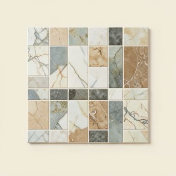 Retro Lantern 3 '' X 3 '' Porcelain Grid Mosaic Wall & Floor Tile (synthetic illustration; no displayed measurements)
