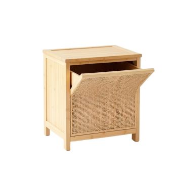 Cedar Branch Freestanding Pull-Out Hamper Cabinet - Beige