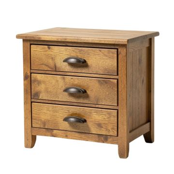 Steinhauer Classic Rustic Wood Storage 3 Drawer Nightstand