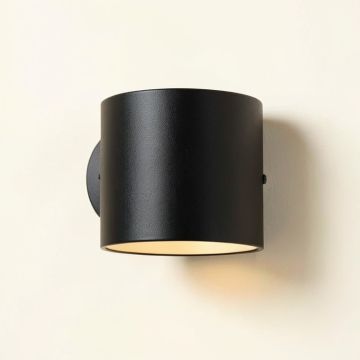 Maple Arc Wall Sconce Mounted On A Plain Wall - Black (synthetic illustration; no displayed measurements)