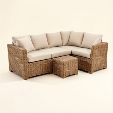 Wragby 5 Piece Rattan Sectional Seating Group With Cushions (synthetic illustration; no displayed measurements)