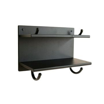 Oak Crossing Wall-Mounted Entryway Organizer Shelf - Black