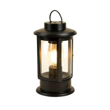 Sunjoy Contemporary Small Black Powered Led Outdoor Lantern