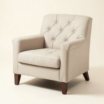 Howington 39 '' Wide Tufted Linen Armchair (synthetic illustration; no displayed measurements)
