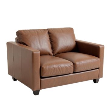 Gaitor 59 '' Faux Leather Square Arm Loveseat With Reversible Cushions