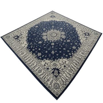 Hillsby Oriental Dark Blue/Light Gray Area Rug