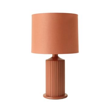 Bay Bridge Table Lamp With A Plain Fabric Shade - Terracotta