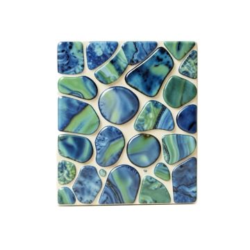1 '' X 8 '' Authentic Seashell Tile Decorative Mosaic In Blue/Green Abalone