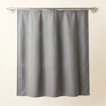 Flint Branch Shower Curtain Hanging Flat From A Plain Rod - Gray (synthetic illustration; no displayed measurements)