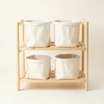 Dune Bluff Laundry Sorting Station With Plain Removable Bags - Ivory (synthetic illustration; no displayed measurements)