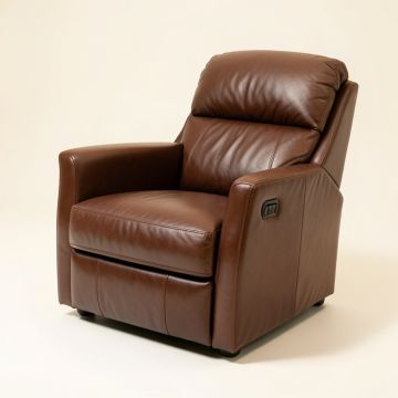 Volex . Power Motion Recliner With Usb Charging Port Pu Leather Upholstery Lounge Chair (synthetic illustration; no displayed measurements)