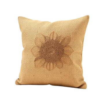 Sunflower Jute Throw Pillow (synthetic illustration; no displayed measurements)