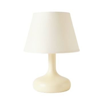 Flint Canyon Table Lamp With A Plain Fabric Shade - Cream