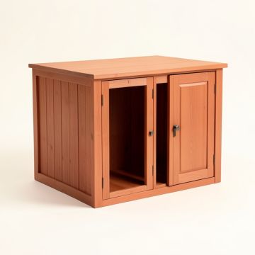 Cedar Branch Empty Furniture-Style Litter Enclosure - Terracotta (synthetic illustration; no displayed measurements)