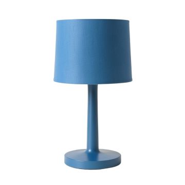 Bay Bluff Table Lamp With A Plain Fabric Shade - Blue (synthetic illustration; no displayed measurements)