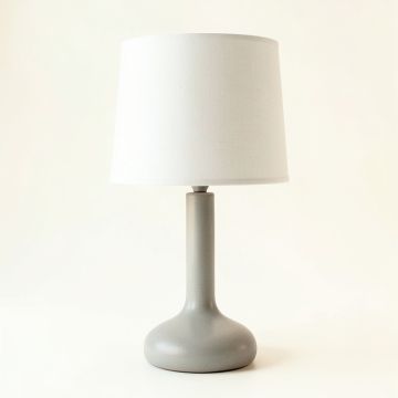 Elm Bluff Table Lamp With A Plain Fabric Shade - Gray (synthetic illustration; no displayed measurements)