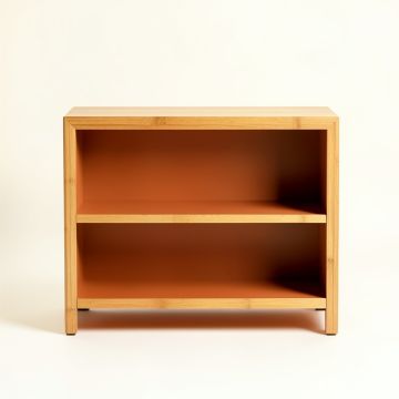 Birch Bend Low Bookcase - Terracotta (synthetic illustration; no displayed measurements)