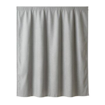 Moss Branch Shower Curtain Hanging Flat From A Plain Rod - Gray