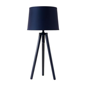 Clay Bluff Floor Lamp With A Plain Fabric Shade - Navy