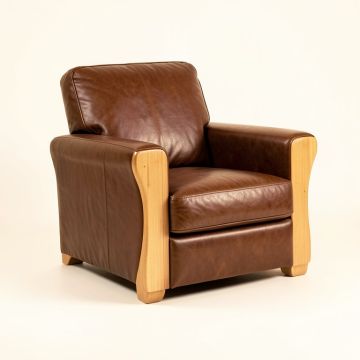 Adda 35.5 '' Wide Full Grain Leather Armchair (synthetic illustration; no displayed measurements)