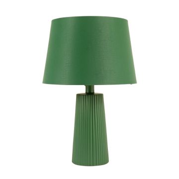 Stone Brook Table Lamp With A Plain Fabric Shade - Green
