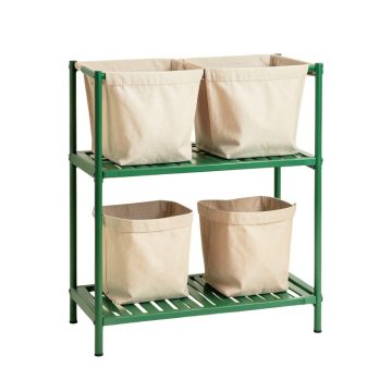 Dune Dale Laundry Sorting Station With Plain Removable Bags - Green
