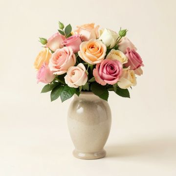 Touch Roses Floral Arrangements In Vase (synthetic illustration; no displayed measurements)