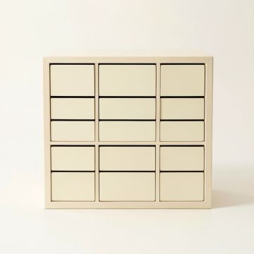 Birch Bend Small-Parts Storage Drawer Cabinet - Cream (synthetic illustration; no displayed measurements)