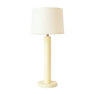 Oak Bridge Floor Lamp With A Plain Fabric Shade - Ivory