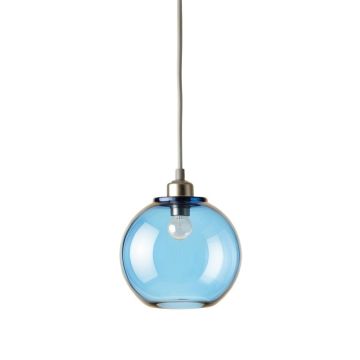 Maple Bridge Pendant Light Suspended From One Plain Cable - Blue