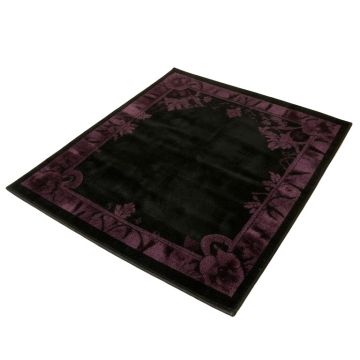 Ergin Wool Black/Plum Area Rug