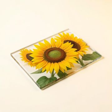 Counterart Glass Sunflower Fields Cutting Board (synthetic illustration; no displayed measurements)