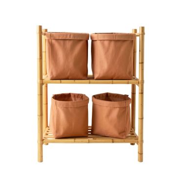 Hill Bend Laundry Sorting Station With Plain Removable Bags - Terracotta
