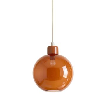 Cliff Bend Pendant Light Suspended From One Plain Cable - Terracotta